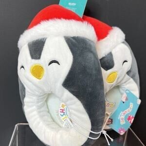 Kellytoy Squishmallows Paxton Penguin Slippers Christmas Santa Hat Size 11/12